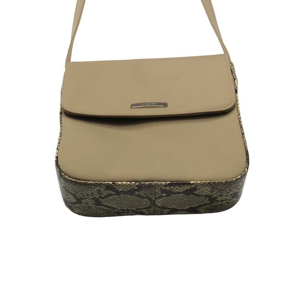 Y2k Vintage Nine West Beige Snakeskin Pattern Square Crossbody Bag - Picture 9 of 10